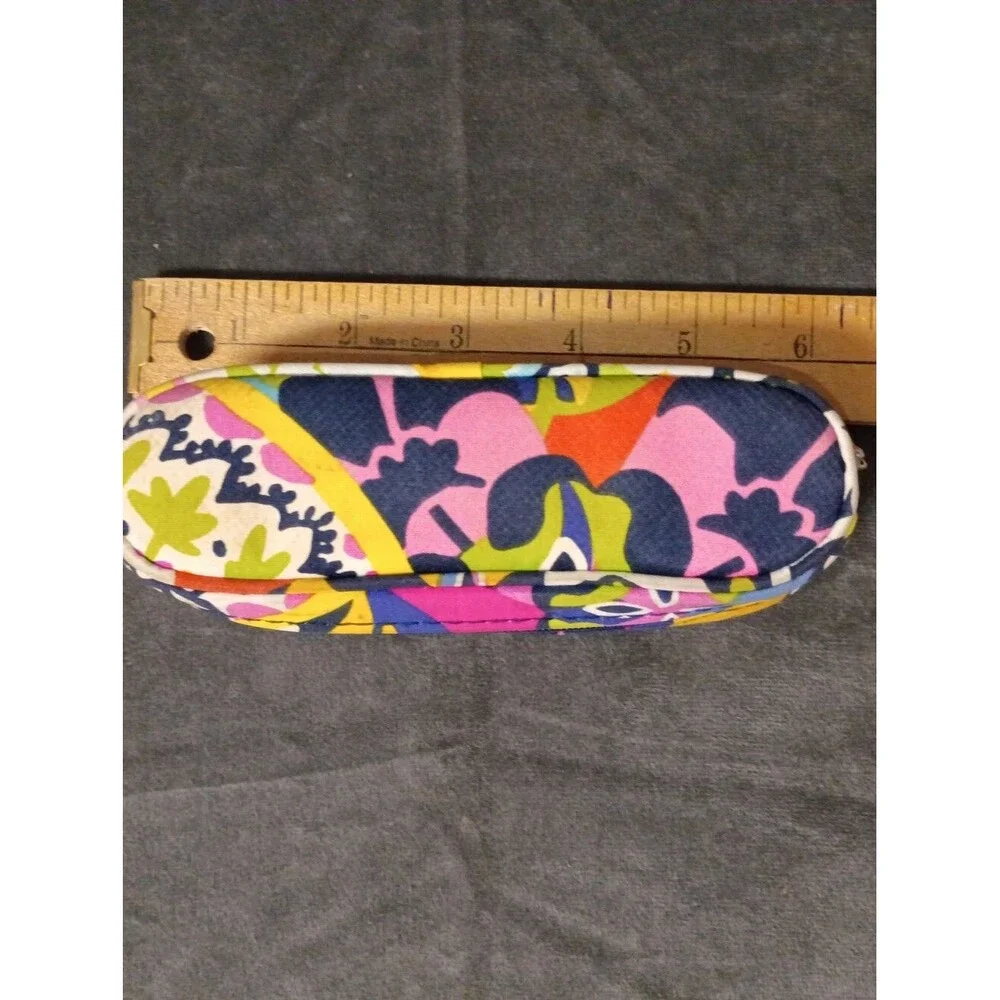 Vera Bradley Navy Floral Print Zip Soft Side Eyeglasses Case/Cosmetic Case